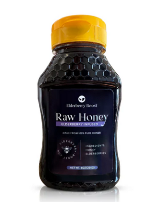 8oz Elderberry Infused Honey