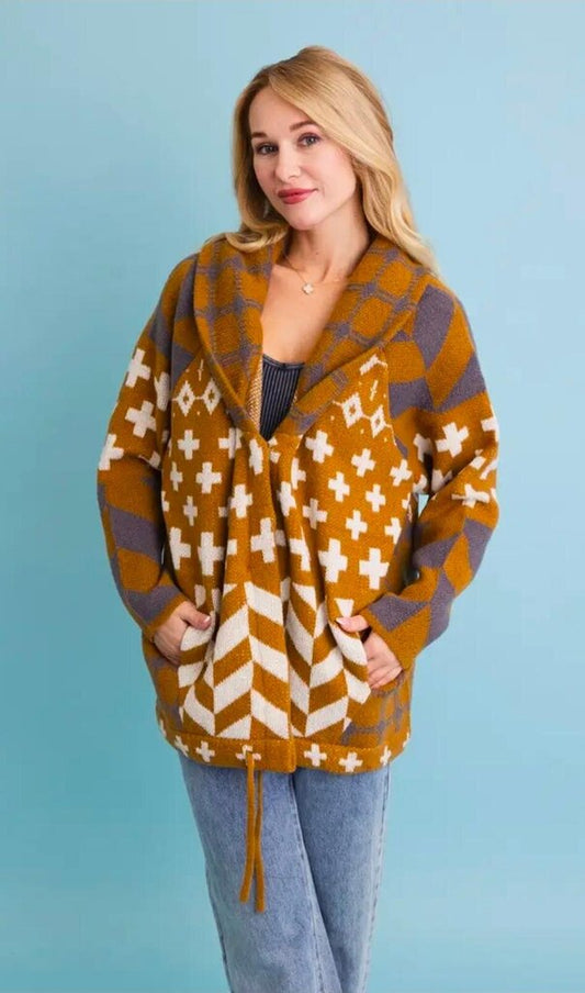 Geometric Knit Cardigan