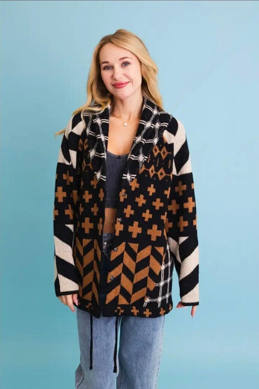 Geometric Knit Cardigan