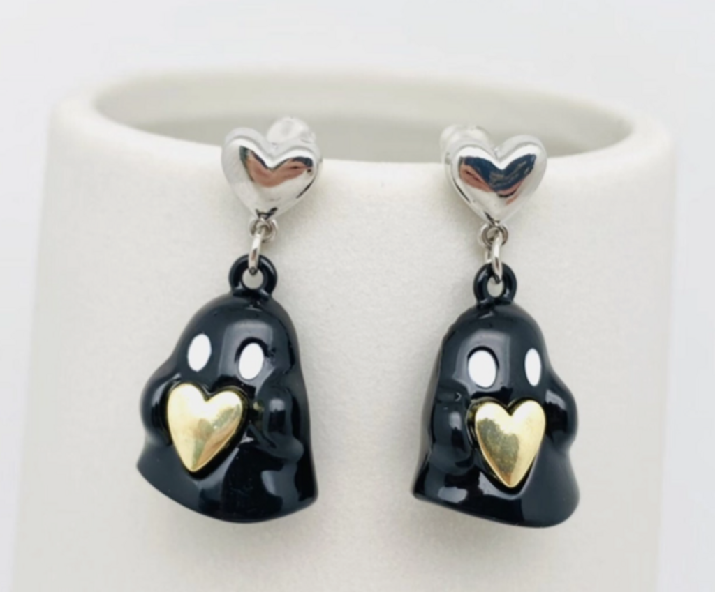 Blk/Wht Ghost Post Earrings