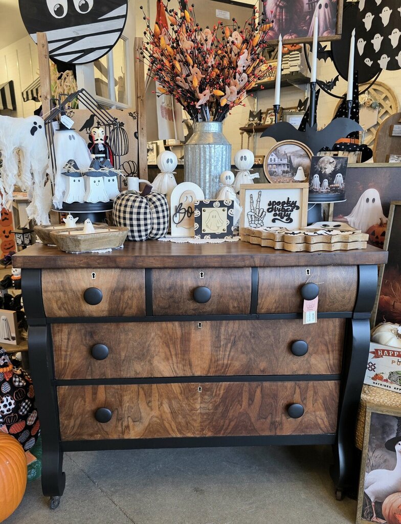 Black and Natural Antique Buffet