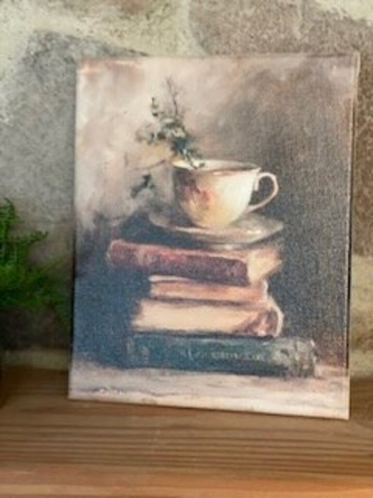 Book w/ Coffee Cup Canvas