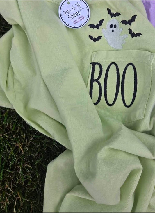 Boo Pocket Tee-Green