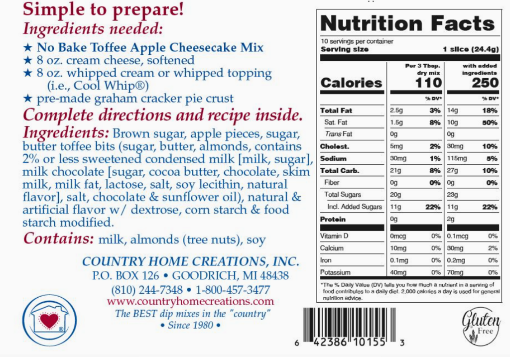 No Bake Toffee Apple Cheesecake