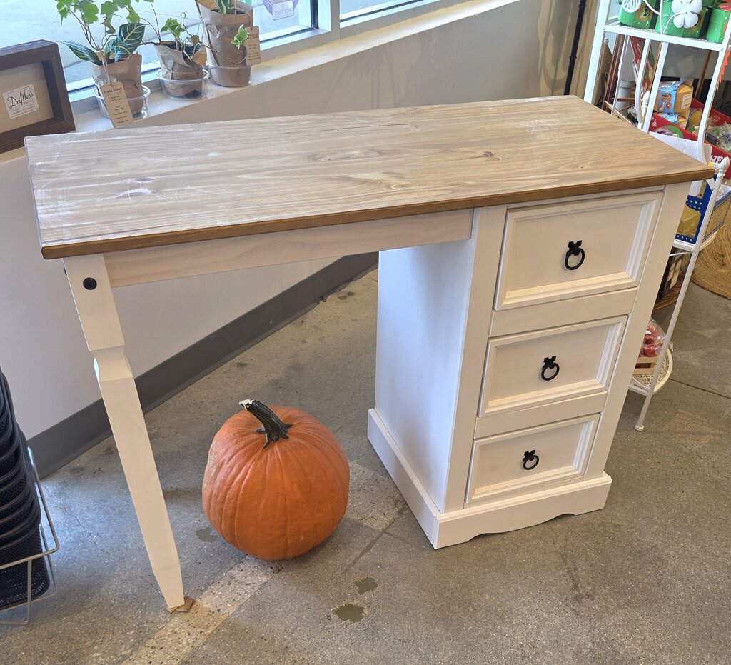 White Desk 3 Drawer
