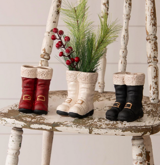 Mini Santa Boot Vase