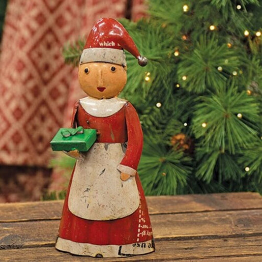 Recycled Metal Mrs. Claus