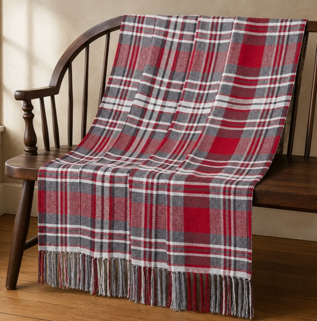Red & Green Plaid Throw