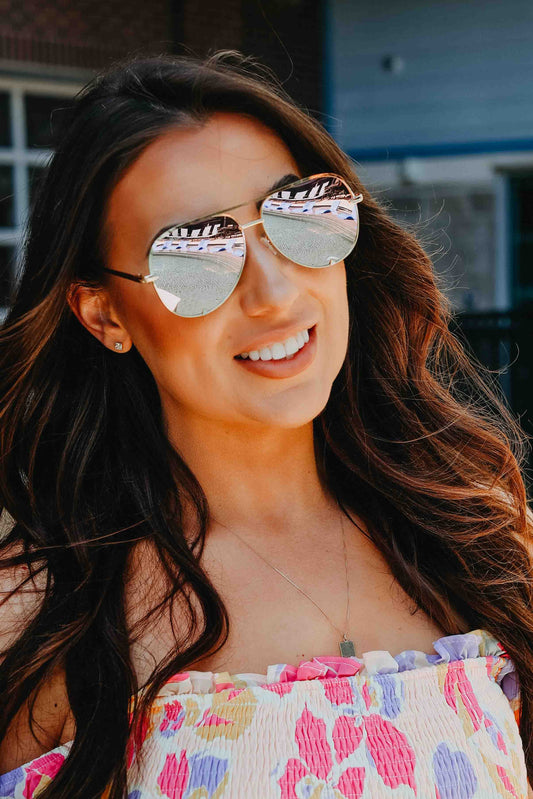 Ready to Ship | The Alex Pink/Gold - High Quality Unisex Aviator Sunglasses*
