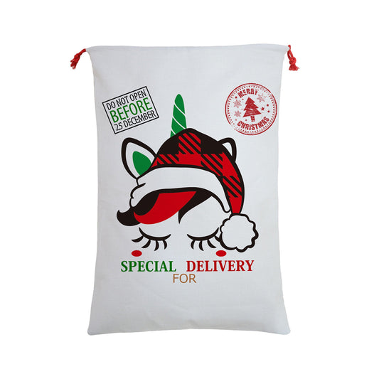 🎅 Ready to Ship | Unicorn Santa Sacks