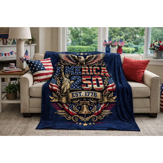 Ready to Ship |  AMERICA - EST. 1776 Flannel Blanket