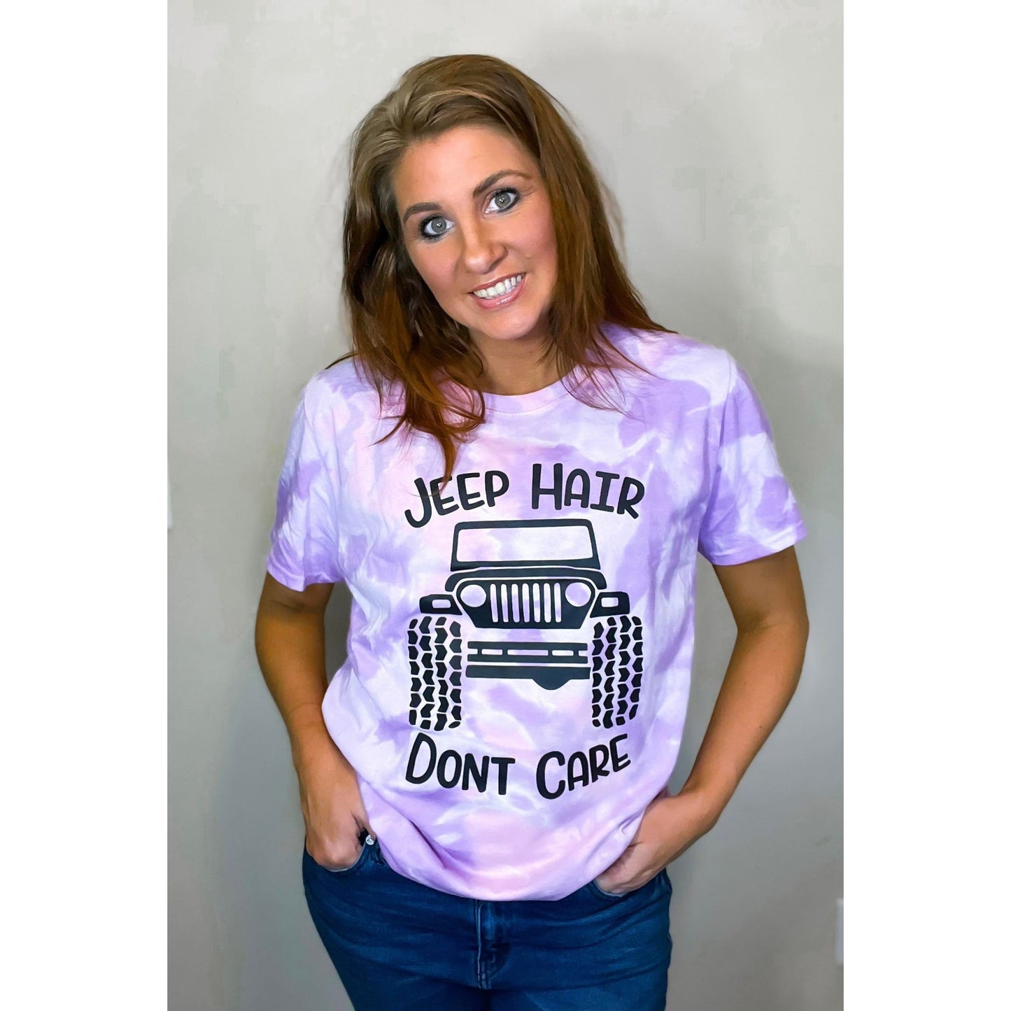 JEEP HAIR DONT CARE TIE DYE GRAPHIC TEE