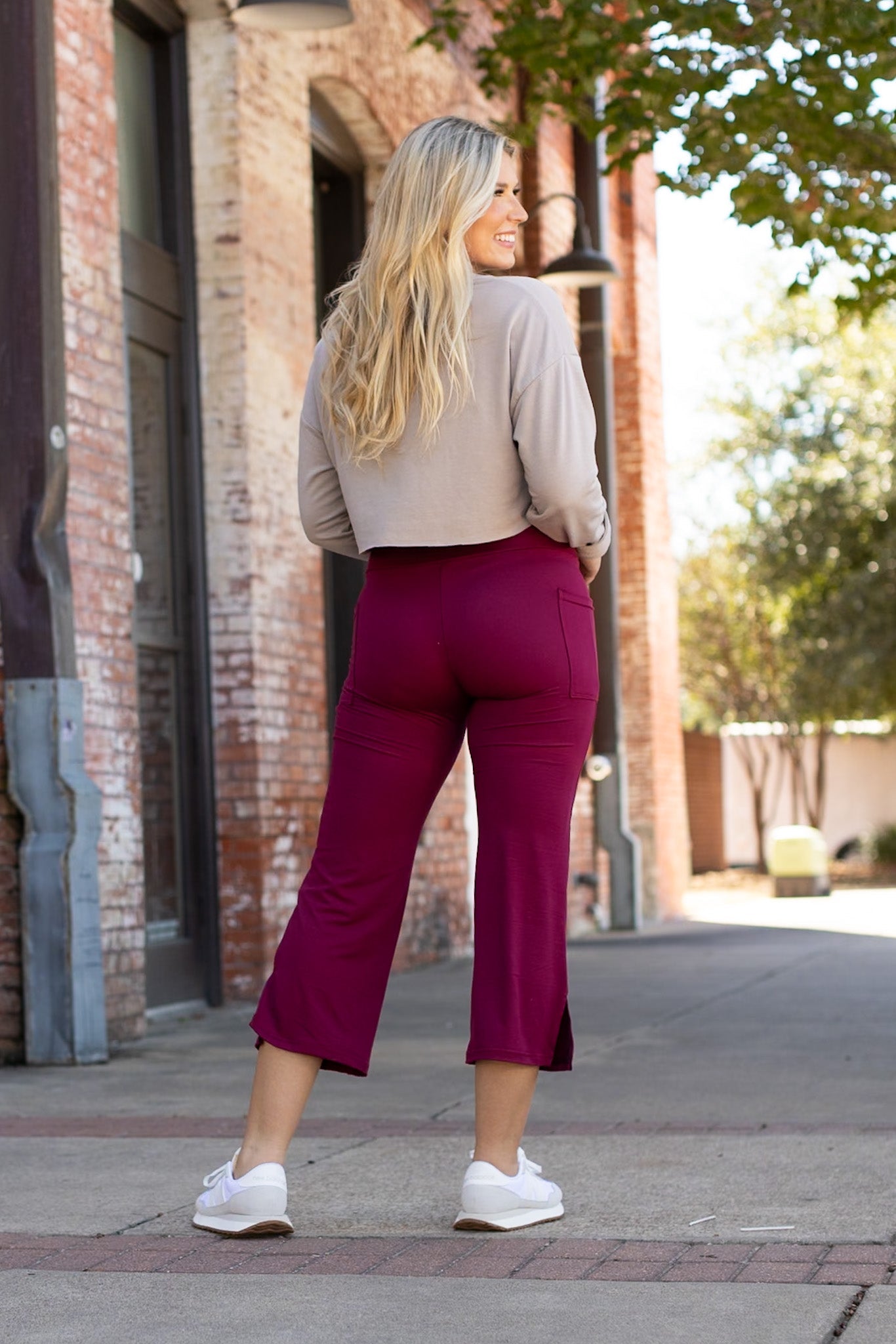 Ready to Ship | The Courtney - Maroon High Waisted Gaucho Pants - ROUND 2