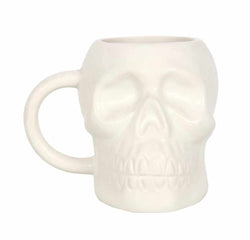 Matte White Gothic Halloween Skull Mug