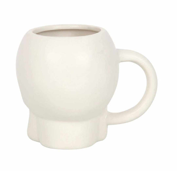 Matte White Gothic Halloween Skull Mug
