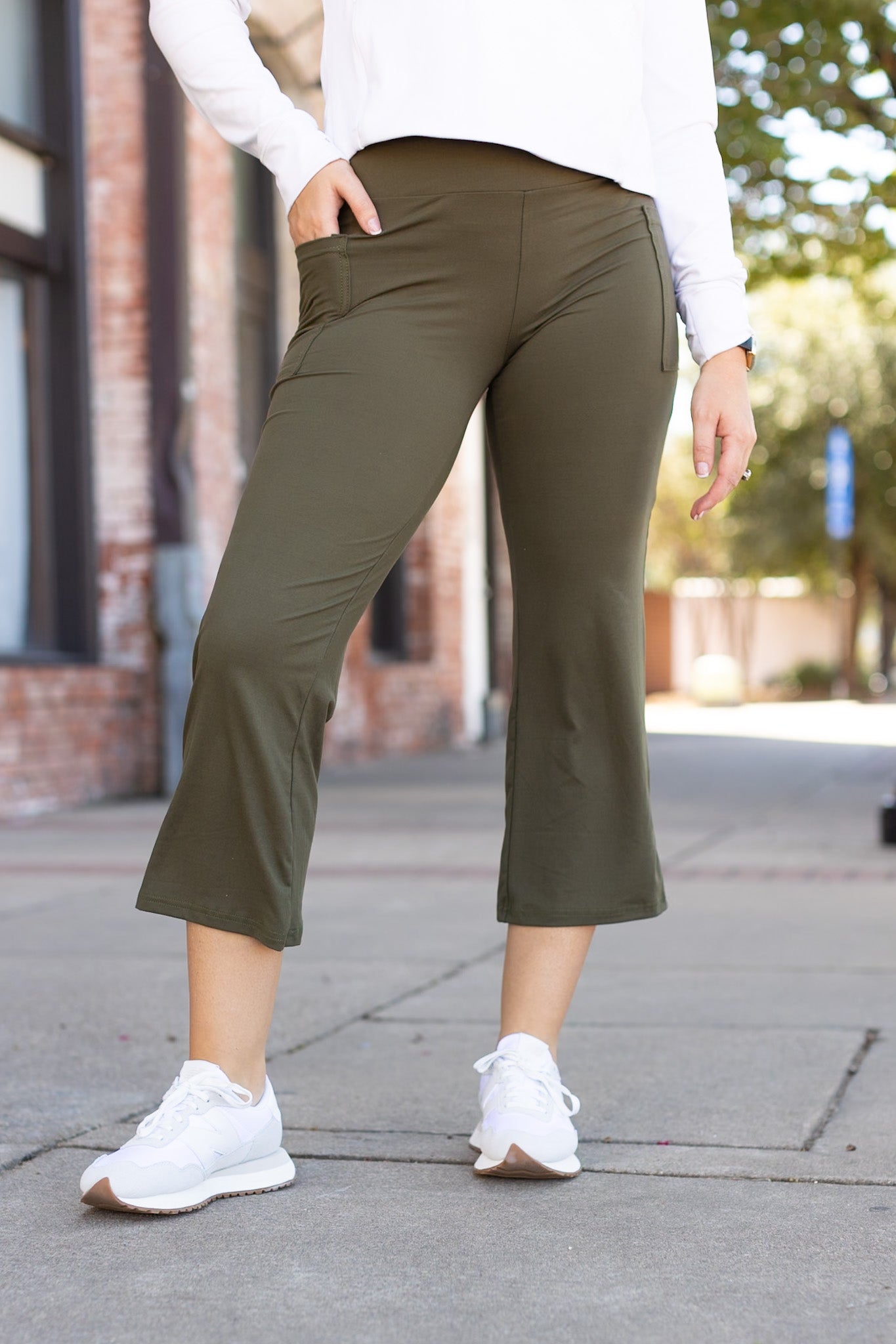 *Ready to Ship | The Shyla - Olive High Waisted Gaucho Pants