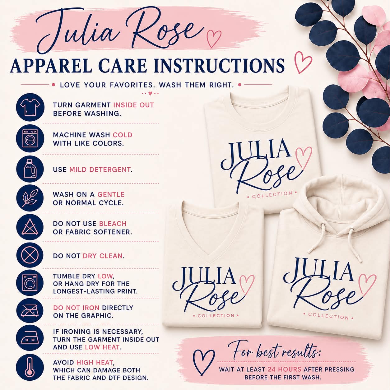 Julia Rose Mama Leopard apparel featuring a leopard-print MAMA graphic, available as a crewneck, V-neck, long-sleeve T-shirt and hoodie.