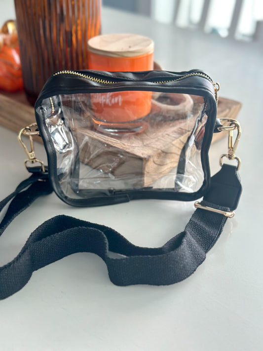 Chelsey Clear Stadium Bag "Black"