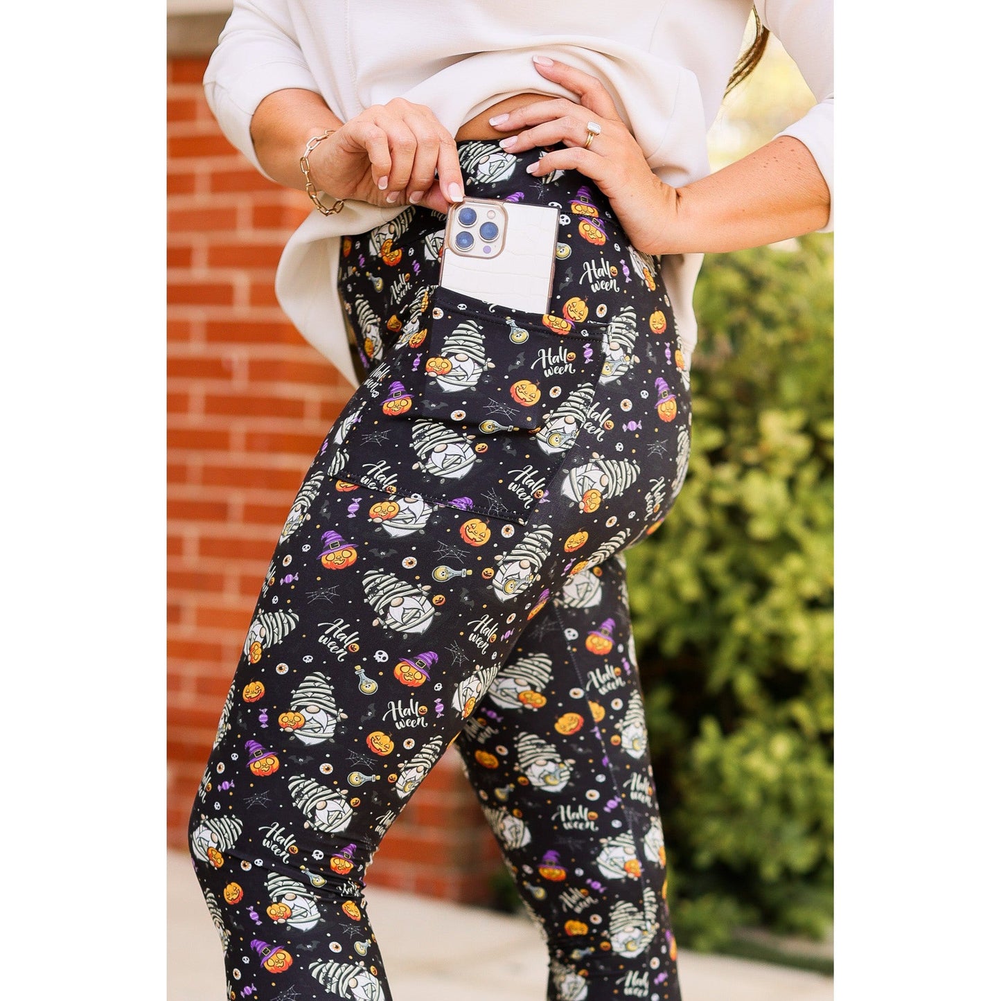 Ready to Ship  | Halloween Gnomes Full Length Leggings