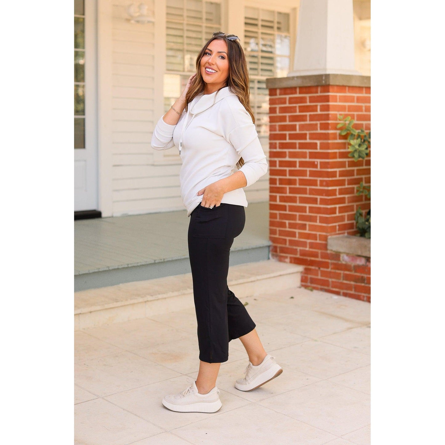 Ready to Ship | The Gabriella -Black  High Waisted Gaucho Pants - Round 7 - Luxe Leggings by Julia Rose®