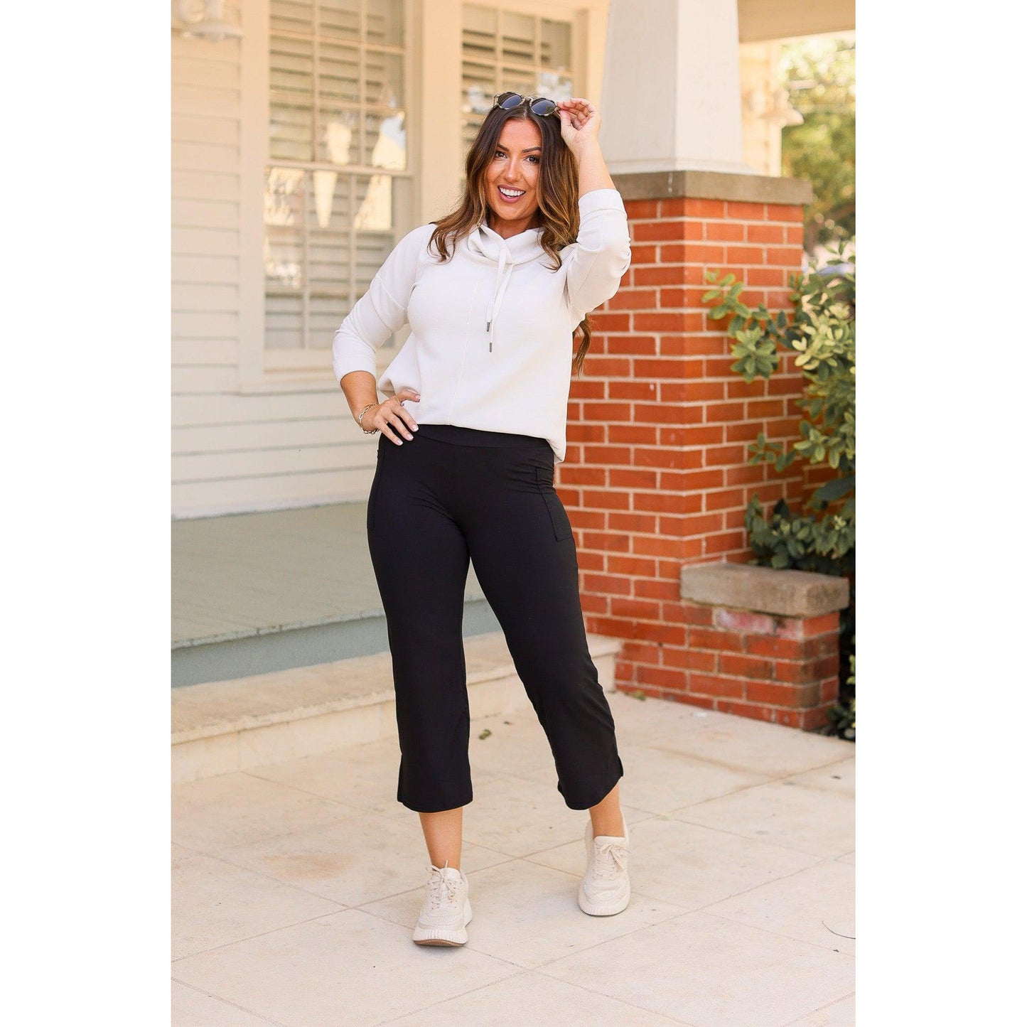 Ready to Ship | The Gabriella -Black  High Waisted Gaucho Pants - Round 7 - Luxe Leggings by Julia Rose®