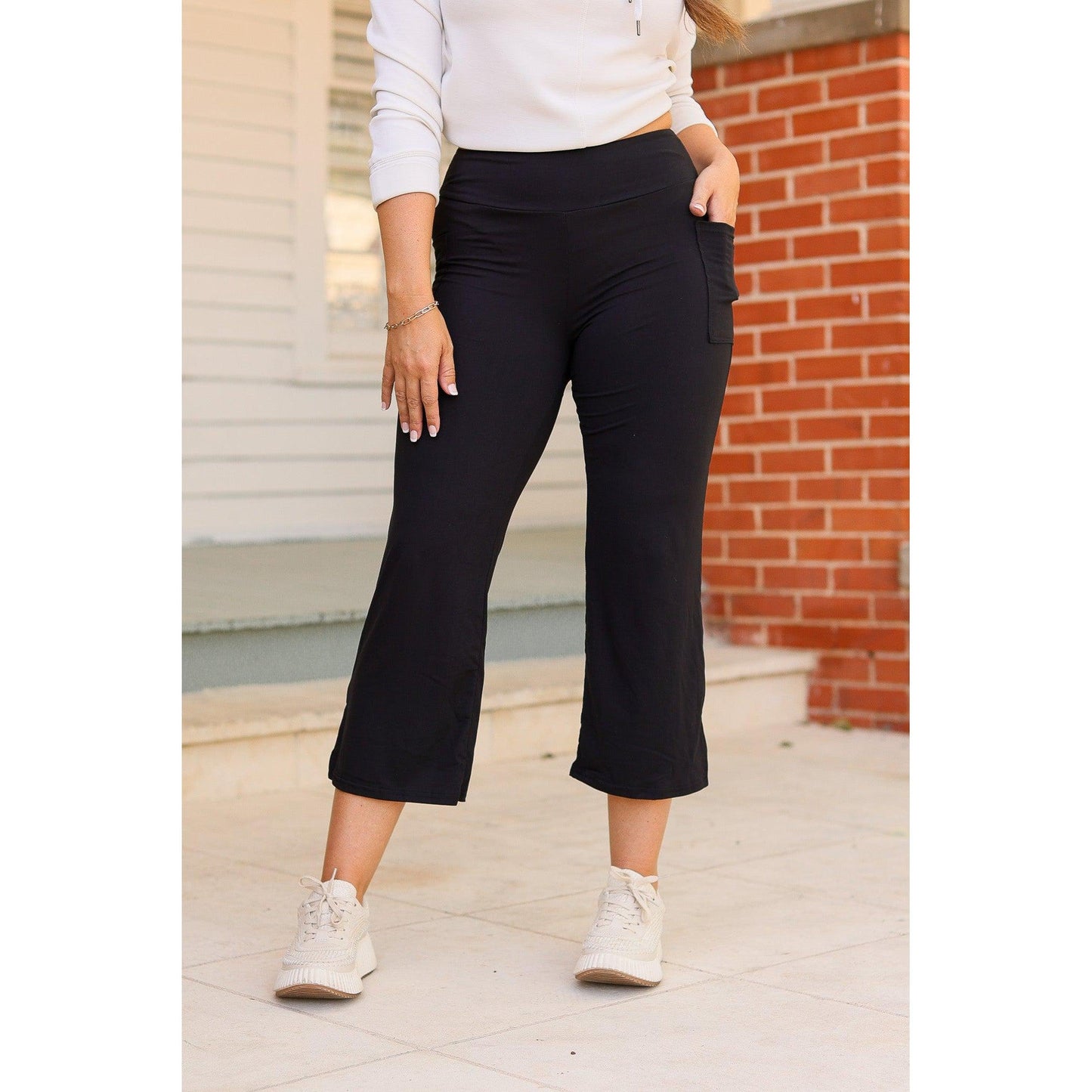 Ready to Ship | The Gabriella -Black  High Waisted Gaucho Pants - Round 7 - Luxe Leggings by Julia Rose®