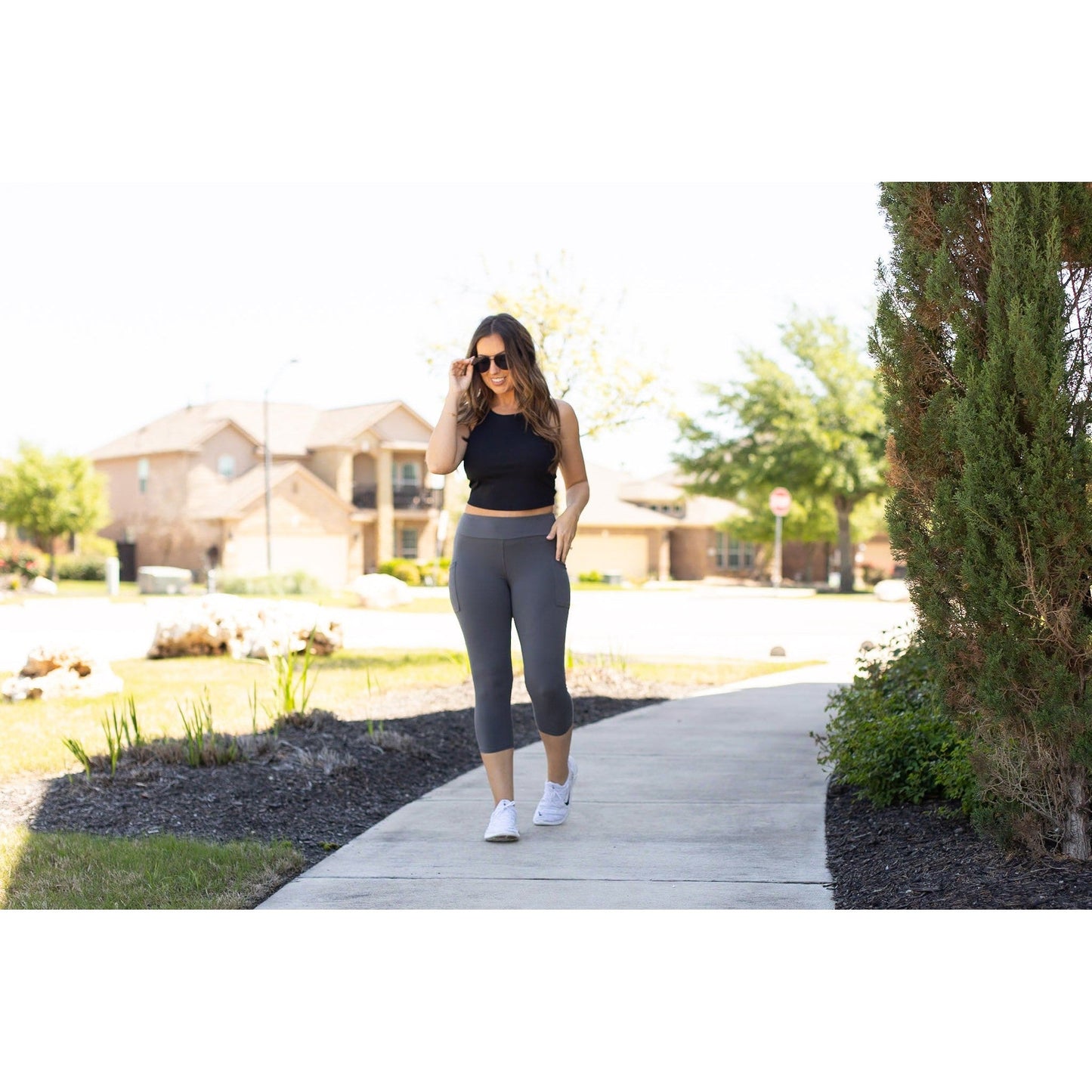 Ready to Ship | The Dani -  Charcoal CAPRI with POCKETS  - Luxe Leggings by Julia Rose®