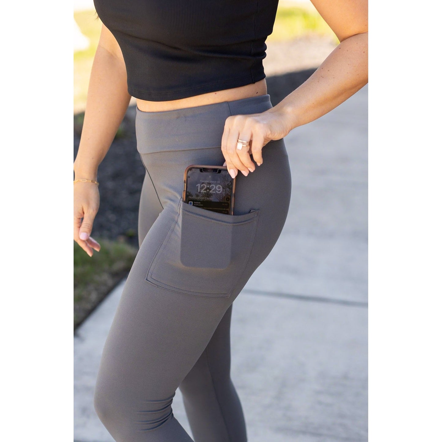 Ready to Ship | The Dani -  Charcoal CAPRI with POCKETS  - Luxe Leggings by Julia Rose®