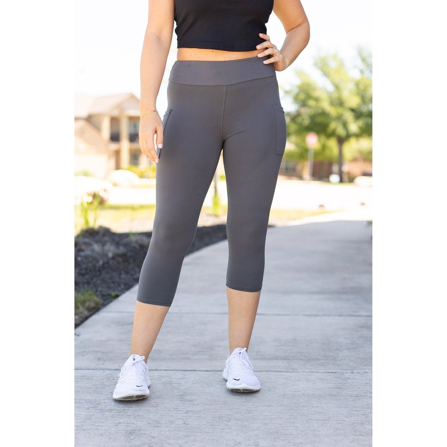 Ready to Ship | The Dani -  Charcoal CAPRI with POCKETS  - Luxe Leggings by Julia Rose®