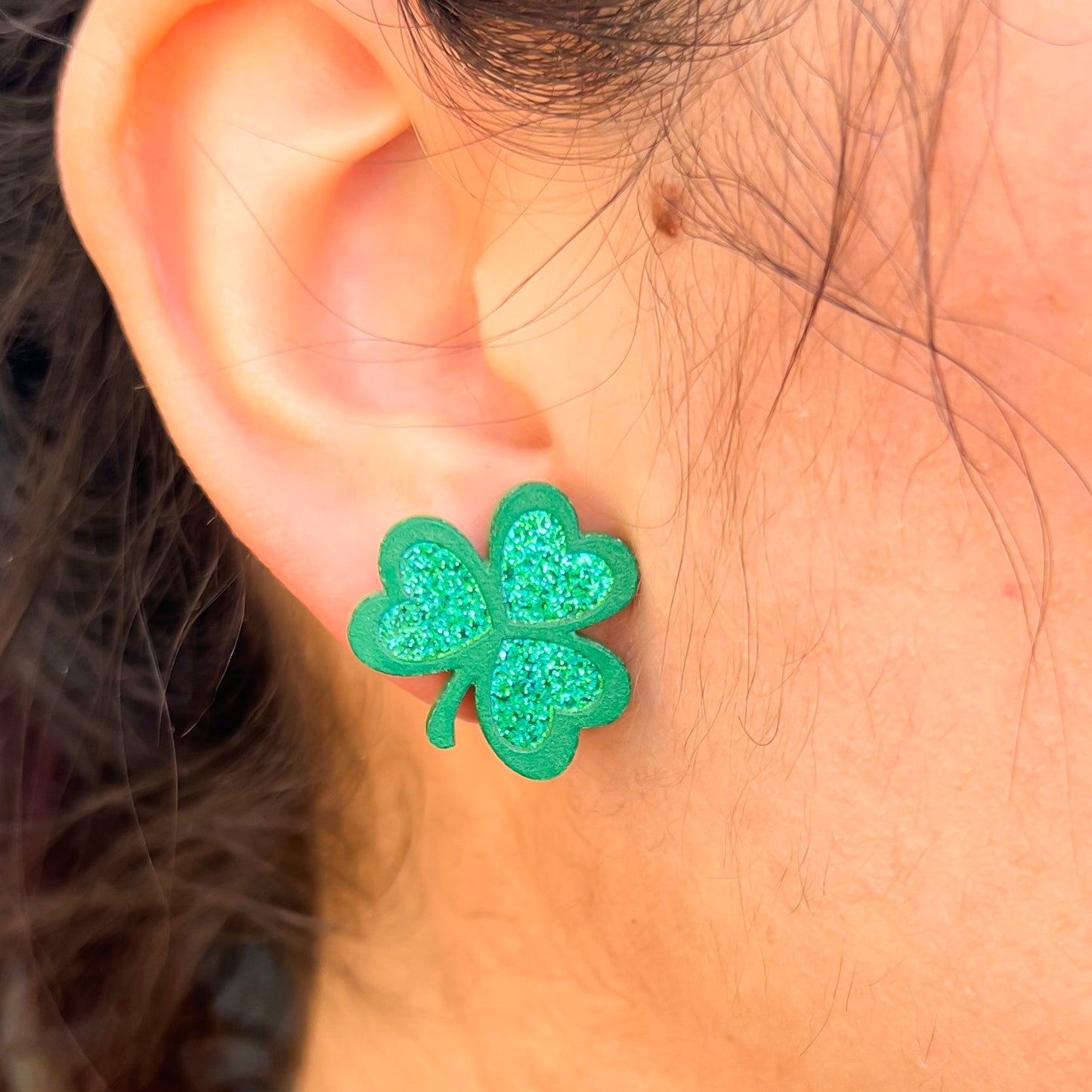 Clover St Patricks Day Shamrock Earrings