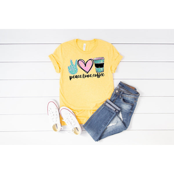 Peace Love Coffee Graphic tee