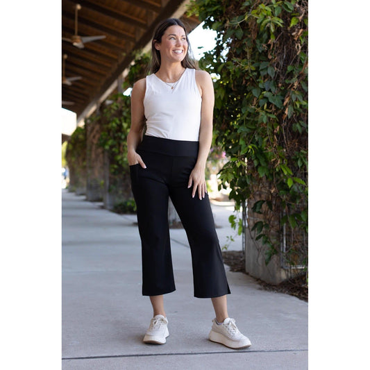 Ready to Ship  | The Gabriella -Black  High Waisted Gaucho Pants - Round 5