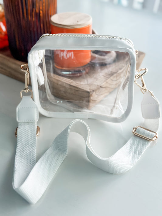 Chelsey Clear Stadium Bag "White"