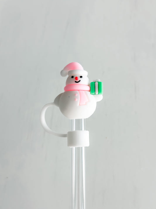 Straw Cover 10MM "Pink Snowman"