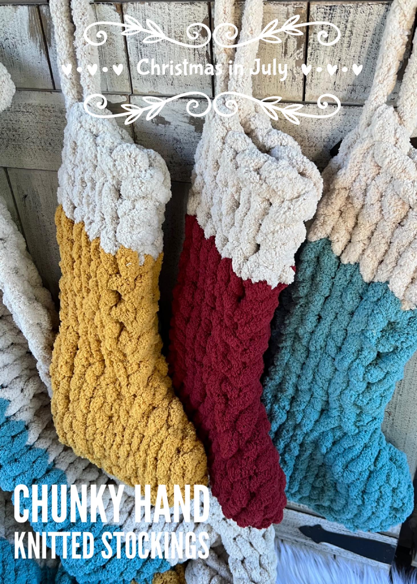 Chunky Yarn Hand Knitted Stocking Workshop July 16 2:30pm