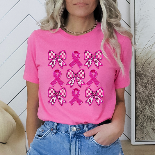 Faux embrodiery breast cancer awareness