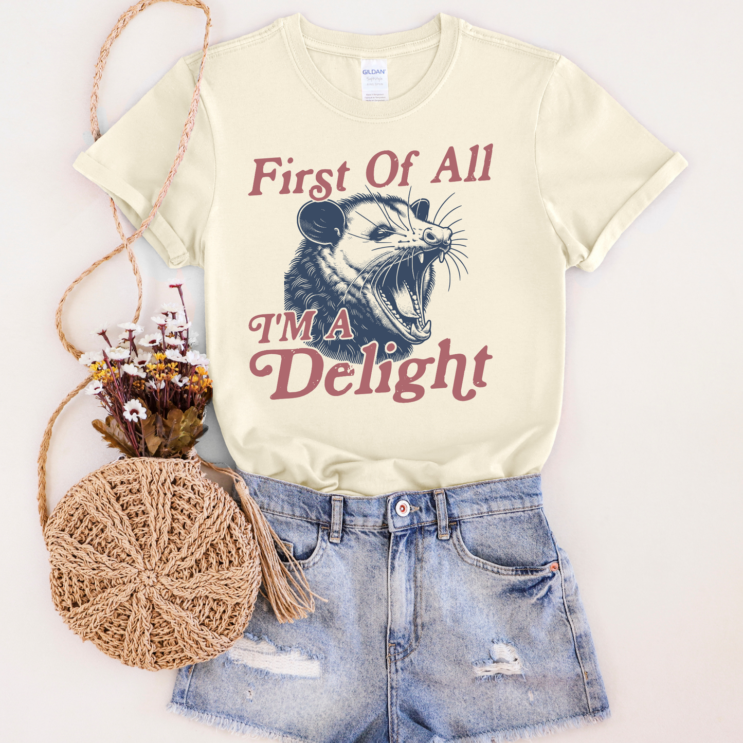 First Of All, I’m A Delight Opossum Graphic Tee