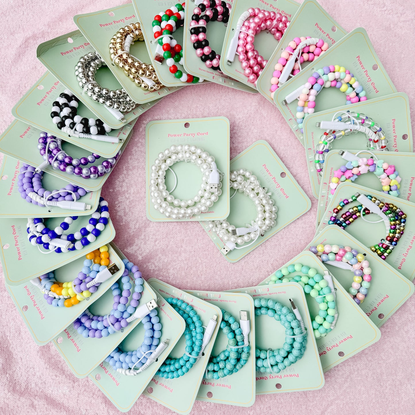 Beaded Phone Chargers USB/USB-C/Lightning