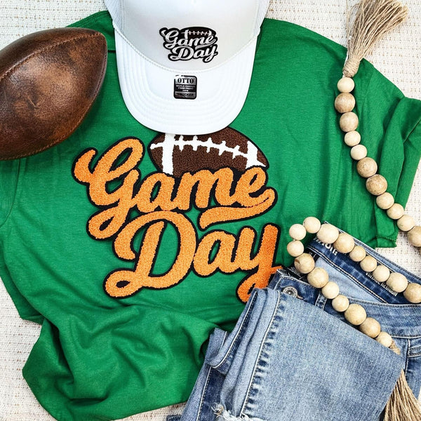 Orange Game Day Football Chenille Tee + Sweatshirt (Multiple Colors)