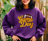 Yellow Gold Game Day Football Chenille Tee + Sweatshirt (Multiple Colors)