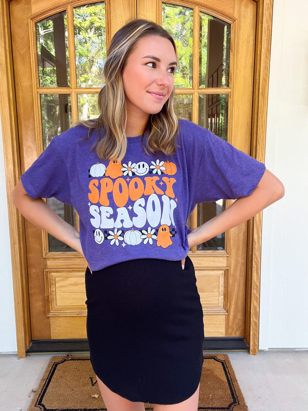 Floral Ghost Spooky Season Soft Graphic Tee