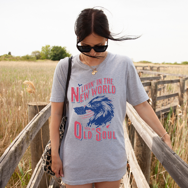 Livin' in the New World With An Old Soul Vintage Tee