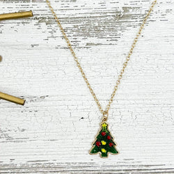 Christmas Tree Druzy Necklace