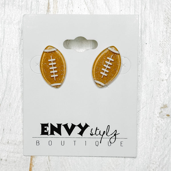 Envy Stylz Boutique Women - Accessories - Earrings Resin Football Stud Earrings