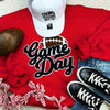 Black Game Day Football Chenille Tee + Sweatshirt (Multiple Color Options)