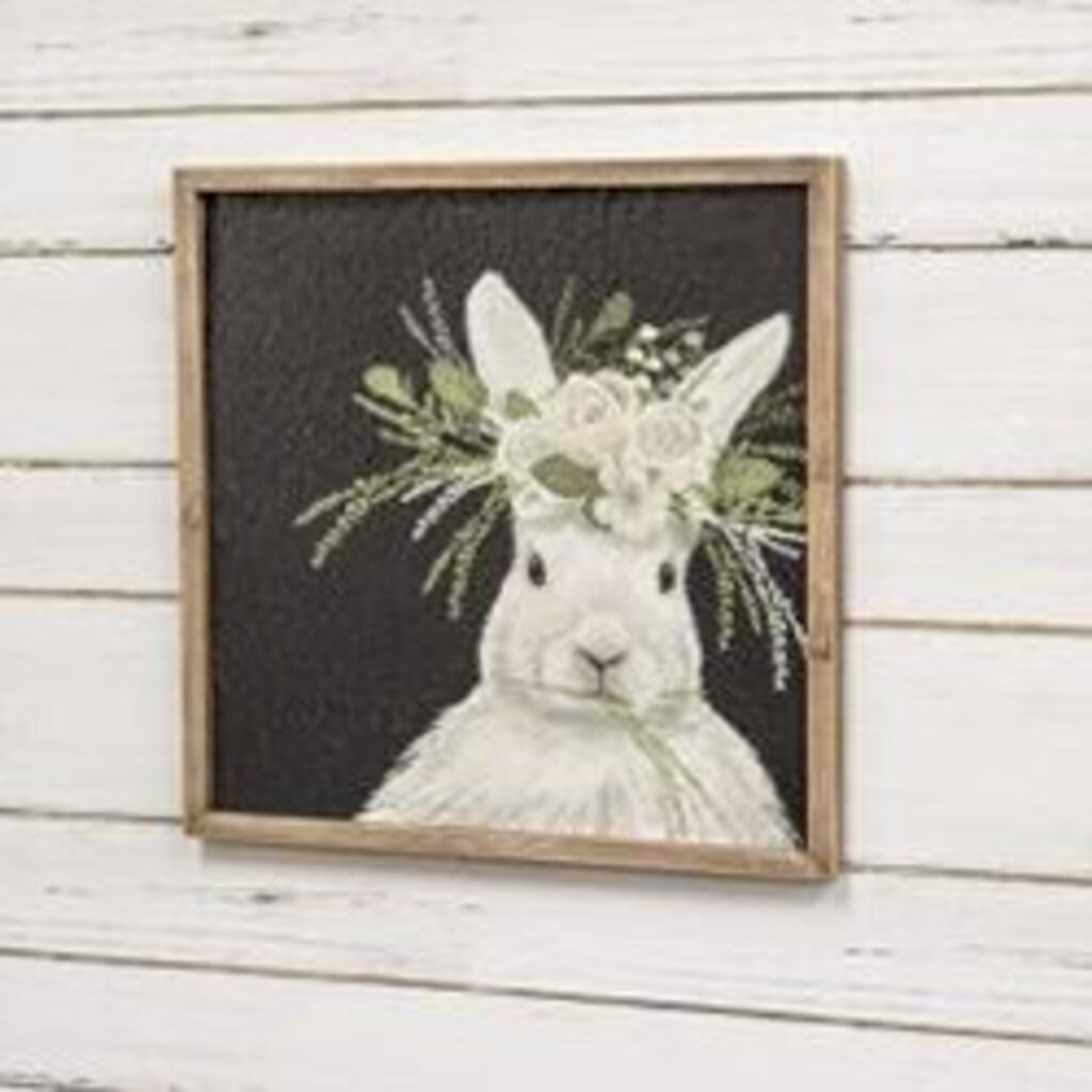 Sparkle Floral Crown Bunny Sign