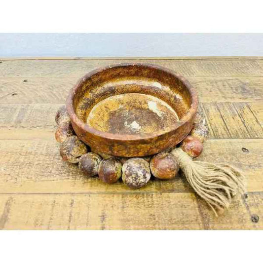 Clay Bowl with Beads
